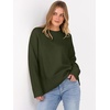 image:imageANRABESS Sweaters for Women 2026 Fall Long Sleeve Casual Loose Fit Knitted High Low Hem Basic Pullover Sweater TopsArmy Green