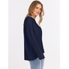 image:imageANRABESS Sweaters for Women 2026 Fall Long Sleeve Casual Loose Fit Knitted High Low Hem Basic Pullover Sweater TopsNavy Blue