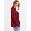 image:imageANRABESS Sweaters for Women 2026 Fall Long Sleeve Casual Loose Fit Knitted High Low Hem Basic Pullover Sweater TopsRed