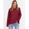 image:imageANRABESS Sweaters for Women 2026 Fall Long Sleeve Casual Loose Fit Knitted High Low Hem Basic Pullover Sweater TopsRed