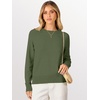 image:imageANRABESS Sweaters for Women 2026 Long Sleeve Crewneck Loose Fit Lightweight Knit Basic Fall Sweater OutfitsArmy Green