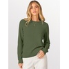 image:imageANRABESS Sweaters for Women 2026 Long Sleeve Crewneck Loose Fit Lightweight Knit Basic Fall Sweater OutfitsArmy Green