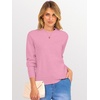 image:imageANRABESS Sweaters for Women 2026 Long Sleeve Crewneck Loose Fit Lightweight Knit Basic Fall Sweater OutfitsCoral Pink