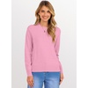 image:imageANRABESS Sweaters for Women 2026 Long Sleeve Crewneck Loose Fit Lightweight Knit Basic Fall Sweater OutfitsCoral Pink