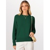 image:imageANRABESS Sweaters for Women 2026 Long Sleeve Crewneck Loose Fit Lightweight Knit Basic Fall Sweater OutfitsGreen