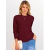 image:imageANRABESS Sweaters for Women 2026 Long Sleeve Crewneck Loose Fit Lightweight Knit Basic Fall Sweater OutfitsRed