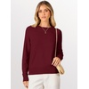 image:imageANRABESS Sweaters for Women 2026 Long Sleeve Crewneck Loose Fit Lightweight Knit Basic Fall Sweater OutfitsRed