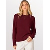 image:imageANRABESS Sweaters for Women 2026 Long Sleeve Crewneck Loose Fit Lightweight Knit Basic Fall Sweater OutfitsRed