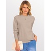 image:imageANRABESS Sweaters for Women 2026 Long Sleeve Crewneck Loose Fit Lightweight Knit Basic Fall Sweater OutfitsTan