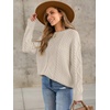 image:imageANRABESS Sweaters for Women Oversized Cable Knit Fall Long Sleeve Crewneck Casual Pullover Sweater Tops 2026 Winter OutfitsApricot