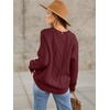 image:imageANRABESS Sweaters for Women Oversized Cable Knit Fall Long Sleeve Crewneck Casual Pullover Sweater Tops 2026 Winter OutfitsBright Burgundy