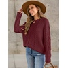 image:imageANRABESS Sweaters for Women Oversized Cable Knit Fall Long Sleeve Crewneck Casual Pullover Sweater Tops 2026 Winter OutfitsBright Burgundy