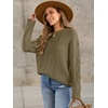 image:imageANRABESS Sweaters for Women Oversized Cable Knit Fall Long Sleeve Crewneck Casual Pullover Sweater Tops 2026 Winter OutfitsBrown Yellow