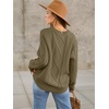 image:imageANRABESS Sweaters for Women Oversized Cable Knit Fall Long Sleeve Crewneck Casual Pullover Sweater Tops 2026 Winter OutfitsBrown Yellow