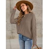 image:imageANRABESS Sweaters for Women Oversized Cable Knit Fall Long Sleeve Crewneck Casual Pullover Sweater Tops 2026 Winter OutfitsCoffee