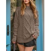 image:imageANRABESS Sweaters for Women Oversized Cable Knit Fall Long Sleeve Crewneck Casual Pullover Sweater Tops 2026 Winter OutfitsCoffee