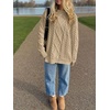 image:imageANRABESS Sweaters for Women Oversized Cable Knit Fall Long Sleeve Crewneck Casual Pullover Sweater Tops 2026 Winter OutfitsDark Apricot