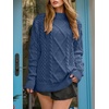 image:imageANRABESS Sweaters for Women Oversized Cable Knit Fall Long Sleeve Crewneck Casual Pullover Sweater Tops 2026 Winter OutfitsDeep Blue