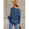 image:imageANRABESS Sweaters for Women Oversized Cable Knit Fall Long Sleeve Crewneck Casual Pullover Sweater Tops 2026 Winter OutfitsDeep Blue