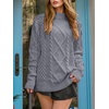 image:imageANRABESS Sweaters for Women Oversized Cable Knit Fall Long Sleeve Crewneck Casual Pullover Sweater Tops 2026 Winter OutfitsDeep Grey