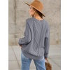 image:imageANRABESS Sweaters for Women Oversized Cable Knit Fall Long Sleeve Crewneck Casual Pullover Sweater Tops 2026 Winter OutfitsDeep Grey