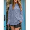 image:imageANRABESS Sweaters for Women Oversized Cable Knit Fall Long Sleeve Crewneck Casual Pullover Sweater Tops 2026 Winter OutfitsGrey Blue