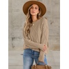 image:imageANRABESS Sweaters for Women Oversized Cable Knit Fall Long Sleeve Crewneck Casual Pullover Sweater Tops 2026 Winter OutfitsKhaki Brown