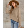 image:imageANRABESS Sweaters for Women Oversized Cable Knit Fall Long Sleeve Crewneck Casual Pullover Sweater Tops 2026 Winter OutfitsKhaki Brown