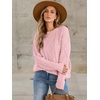 image:imageANRABESS Sweaters for Women Oversized Cable Knit Fall Long Sleeve Crewneck Casual Pullover Sweater Tops 2026 Winter OutfitsLight Pink