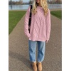image:imageANRABESS Sweaters for Women Oversized Cable Knit Fall Long Sleeve Crewneck Casual Pullover Sweater Tops 2026 Winter OutfitsLight Pink