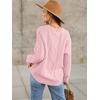 image:imageANRABESS Sweaters for Women Oversized Cable Knit Fall Long Sleeve Crewneck Casual Pullover Sweater Tops 2026 Winter OutfitsLight Pink