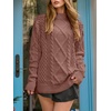 image:imageANRABESS Sweaters for Women Oversized Cable Knit Fall Long Sleeve Crewneck Casual Pullover Sweater Tops 2026 Winter OutfitsOrange