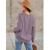 image:imageANRABESS Sweaters for Women Oversized Cable Knit Fall Long Sleeve Crewneck Casual Pullover Sweater Tops 2026 Winter OutfitsPurple