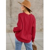 image:imageANRABESS Sweaters for Women Oversized Cable Knit Fall Long Sleeve Crewneck Casual Pullover Sweater Tops 2026 Winter OutfitsRed