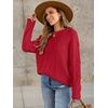image:imageANRABESS Sweaters for Women Oversized Cable Knit Fall Long Sleeve Crewneck Casual Pullover Sweater Tops 2026 Winter OutfitsRed