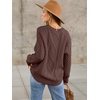 image:imageANRABESS Sweaters for Women Oversized Cable Knit Fall Long Sleeve Crewneck Casual Pullover Sweater Tops 2026 Winter OutfitsRed Brown