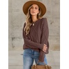 image:imageANRABESS Sweaters for Women Oversized Cable Knit Fall Long Sleeve Crewneck Casual Pullover Sweater Tops 2026 Winter OutfitsRed Brown