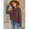 image:imageANRABESS Sweaters for Women Oversized Cable Knit Fall Long Sleeve Crewneck Casual Pullover Sweater Tops 2026 Winter OutfitsRed Brown
