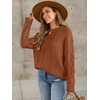 image:imageANRABESS Sweaters for Women Oversized Cable Knit Fall Long Sleeve Crewneck Casual Pullover Sweater Tops 2026 Winter OutfitsRust Orange