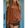 image:imageANRABESS Sweaters for Women Oversized Cable Knit Fall Long Sleeve Crewneck Casual Pullover Sweater Tops 2026 Winter OutfitsRust Orange
