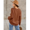 image:imageANRABESS Sweaters for Women Oversized Cable Knit Fall Long Sleeve Crewneck Casual Pullover Sweater Tops 2026 Winter OutfitsRust Orange