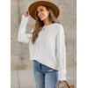 image:imageANRABESS Sweaters for Women Oversized Cable Knit Fall Long Sleeve Crewneck Casual Pullover Sweater Tops 2026 Winter OutfitsWhite Cream