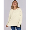 image:imageANRABESS Sweatshirts for Women 2026 Fall Long Sleeve Shirts Oversized Crewneck Lightweight Side Split Casual Pullover TopsAlmond