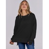 image:imageANRABESS Sweatshirts for Women 2026 Fall Long Sleeve Shirts Oversized Crewneck Lightweight Side Split Casual Pullover TopsBlack