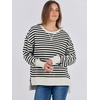 image:imageANRABESS Sweatshirts for Women 2026 Fall Long Sleeve Shirts Oversized Crewneck Lightweight Side Split Casual Pullover TopsBlack White