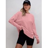 image:imageANRABESS Sweatshirts for Women 2026 Fall Long Sleeve Shirts Oversized Crewneck Lightweight Side Split Casual Pullover TopsCoral Pink