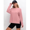 image:imageANRABESS Sweatshirts for Women 2026 Fall Long Sleeve Shirts Oversized Crewneck Lightweight Side Split Casual Pullover TopsCoral Pink
