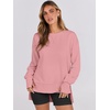 image:imageANRABESS Sweatshirts for Women 2026 Fall Long Sleeve Shirts Oversized Crewneck Lightweight Side Split Casual Pullover TopsCoral Pink