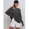 image:imageANRABESS Sweatshirts for Women 2026 Fall Long Sleeve Shirts Oversized Crewneck Lightweight Side Split Casual Pullover TopsDeep Gray