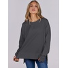 image:imageANRABESS Sweatshirts for Women 2026 Fall Long Sleeve Shirts Oversized Crewneck Lightweight Side Split Casual Pullover TopsDeep Gray